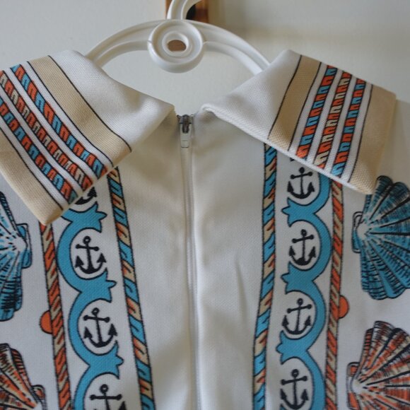 Trissi doubleknit polyester shells clams vacation vacay top S SM Small Medium M - Picture 9 of 16